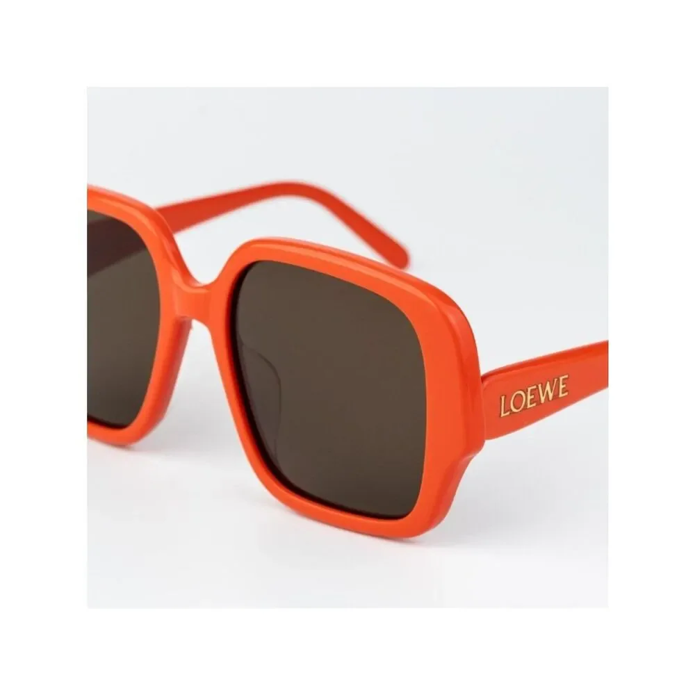 Loewe Women Sunglasses Orange Brown Square LW40134U 42E NEW AUTHENTIC